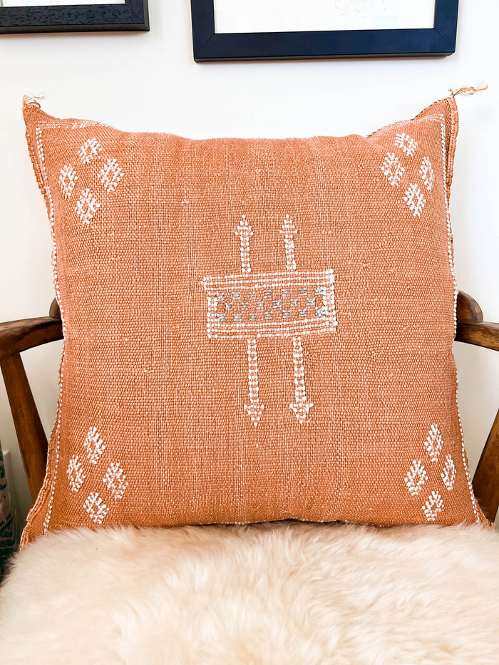 Rust XLIII Moroccan Sabra Cactus Silk Pillow