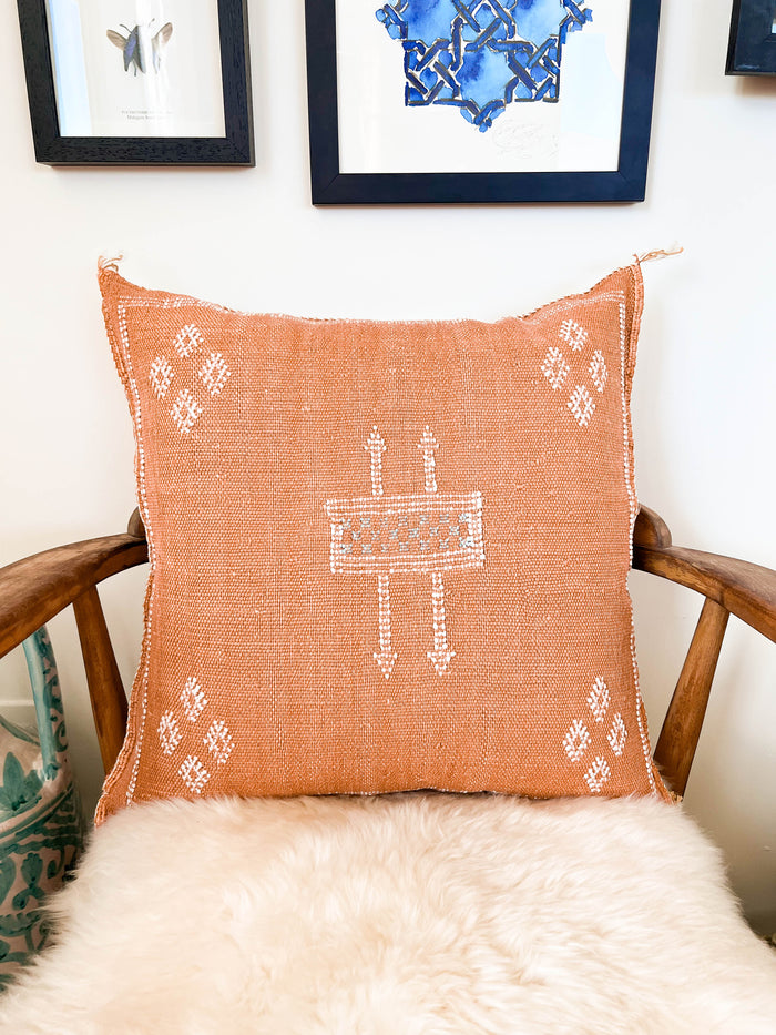Rust XLIII Moroccan Sabra Cactus Silk Pillow