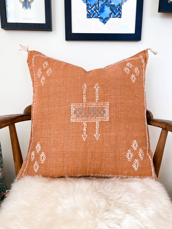 Rust XLIV Moroccan Sabra Cactus Silk Pillow