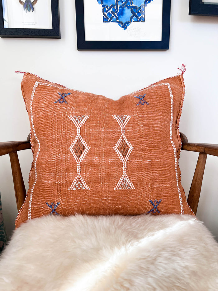 Rust XLIX Moroccan Sabra Cactus Silk Pillow