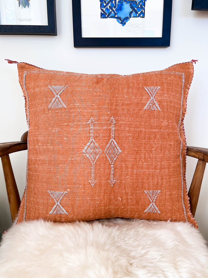 Rust XLV Moroccan Sabra Cactus Silk Pillow