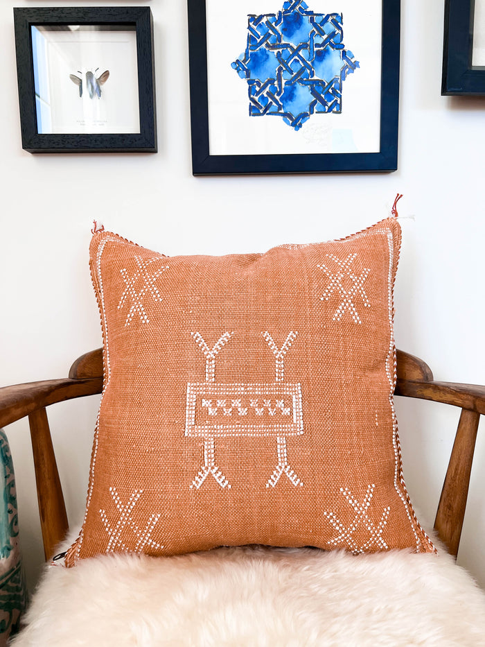 Rust XLVI Moroccan Sabra Cactus Silk Pillow