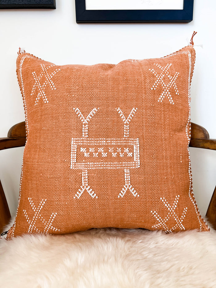 Rust XLVI Moroccan Sabra Cactus Silk Pillow
