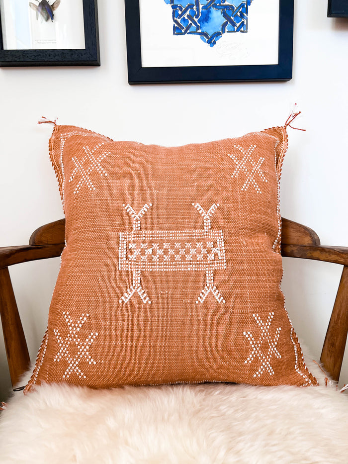 Rust XLVII Moroccan Sabra Cactus Silk Pillow