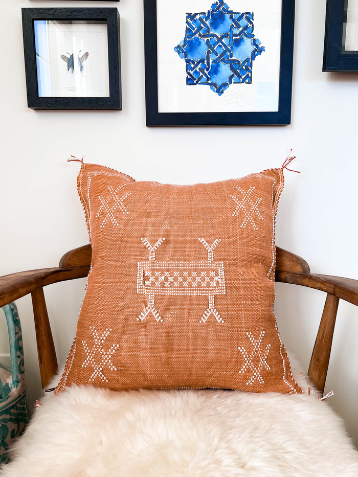 Rust XLVII Moroccan Sabra Cactus Silk Pillow