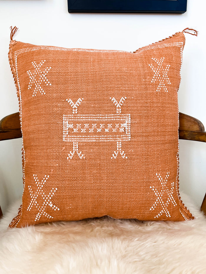 Rust XLVIII Moroccan Sabra Cactus Silk Pillow