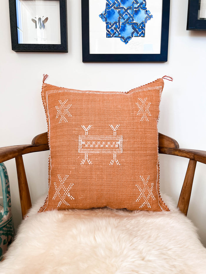 Rust XLVIII Moroccan Sabra Cactus Silk Pillow