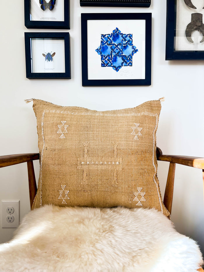 Sandstone VI Moroccan Sabra Cactus Silk Pillow