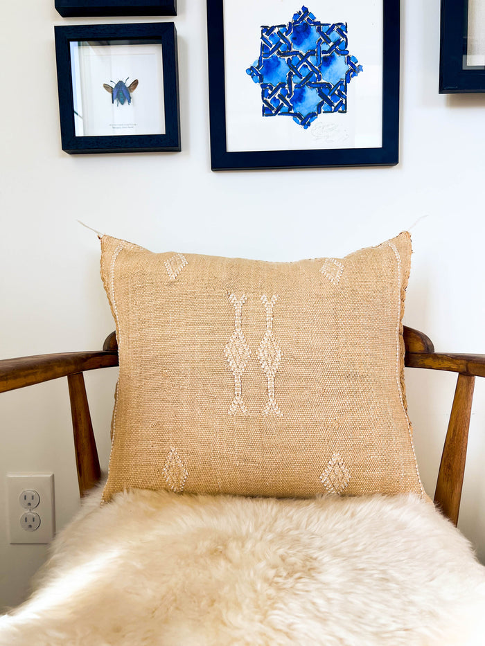 Sandstone VII Moroccan Sabra Cactus Silk Pillow