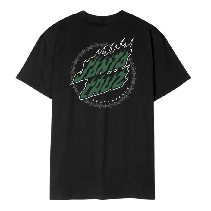 Santa Cruz Wired Flame Dot Chest T-Shirt Black