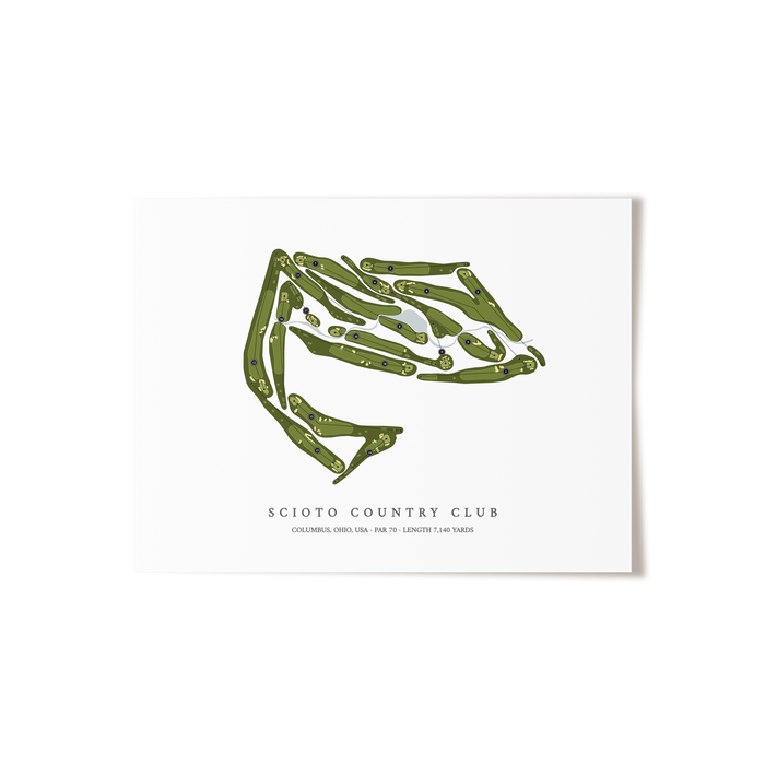Scioto Country Club | Golf Course Map | Unframed
