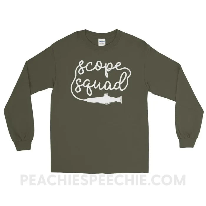 Scope Squad Long Sleeve Tee - Military Green / S - T-Shirts & Tops peachiespeechie.com