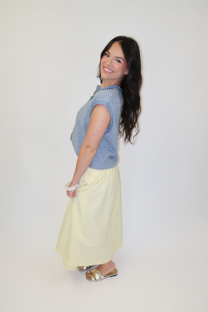 Seaside Stripe Sleeveless Sweater - The Pink Tulip Clothing