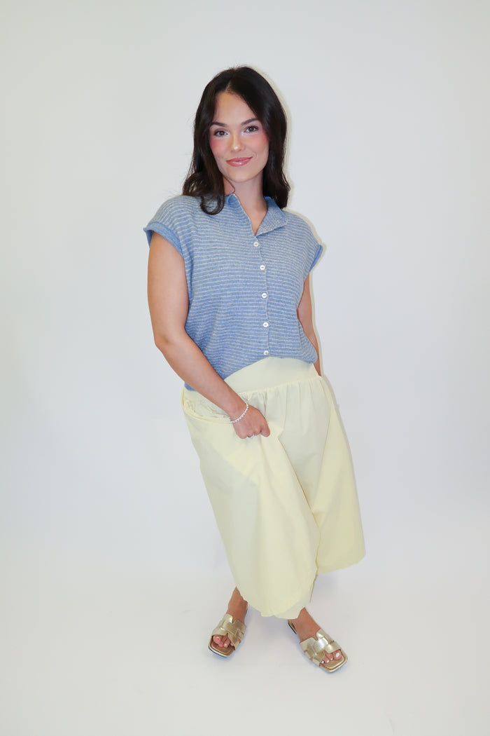 Seaside Stripe Sleeveless Sweater - The Pink Tulip Clothing