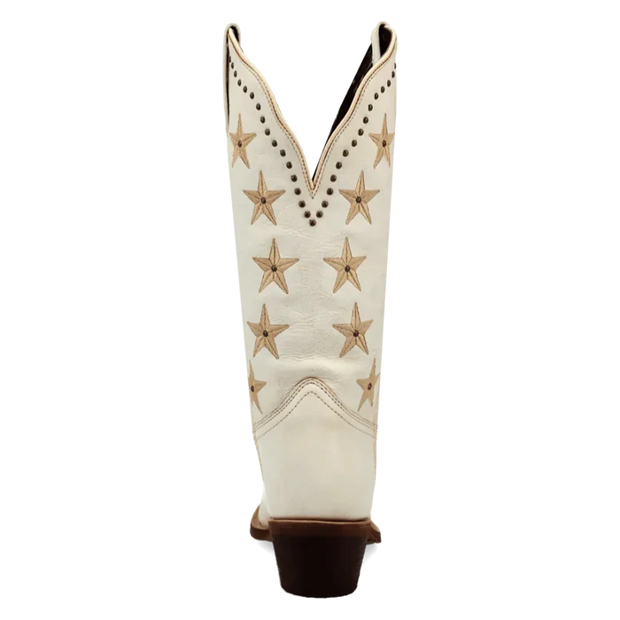 Serenade Wide Calf Leather Boot in White by Laredo