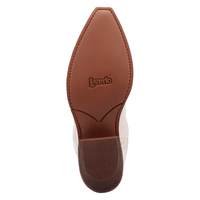 Serenade Wide Calf Leather Boot in White by Laredo