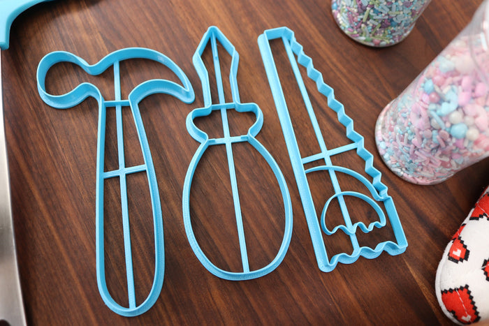 Set of Tools Cookie Cutters, Set 1 - Hammer, Handsaw, Measuring Tape, Screwdriver, Wrench -  Handyman Necessities