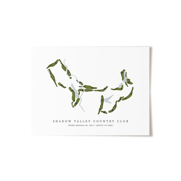 Shadow Valley Country Club | Golf Course Map | Unframed