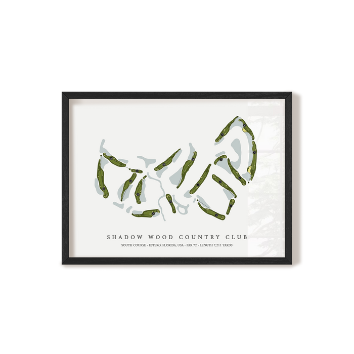 Shadow Wood Country Club - South Course | Golf Course Map | Black+Frame