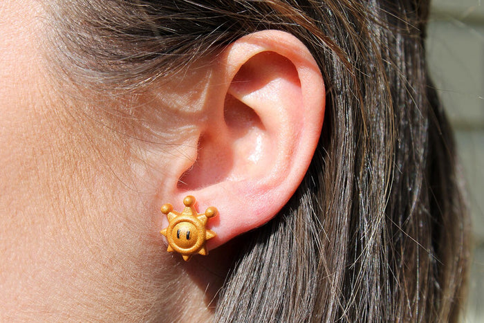 Mario Shine Sprite Earrings, Super Mario Sunshine, Mario Jewelry, Nintendo Gift
