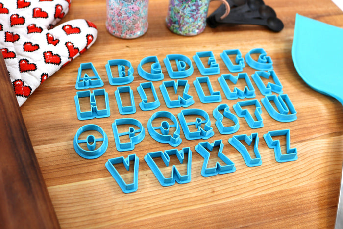 Showcard FONT Cookie Cutters - Fondant Letters, Letters for Cake decorating