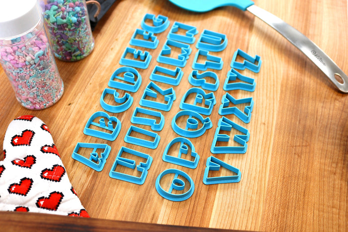 Showcard FONT Cookie Cutters - Fondant Letters, Letters for Cake decorating