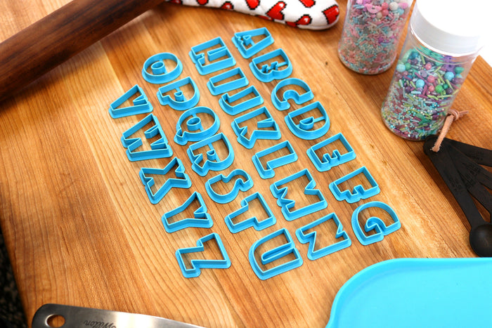 Showcard FONT Cookie Cutters - Fondant Letters, Letters for Cake decorating