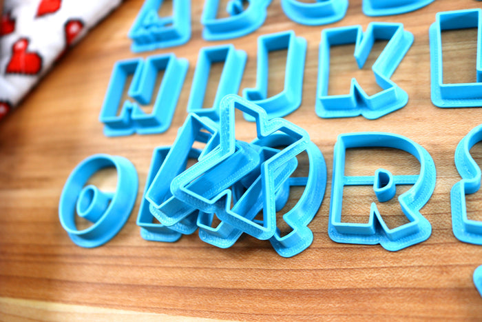 Showcard FONT Cookie Cutters - Fondant Letters, Letters for Cake decorating