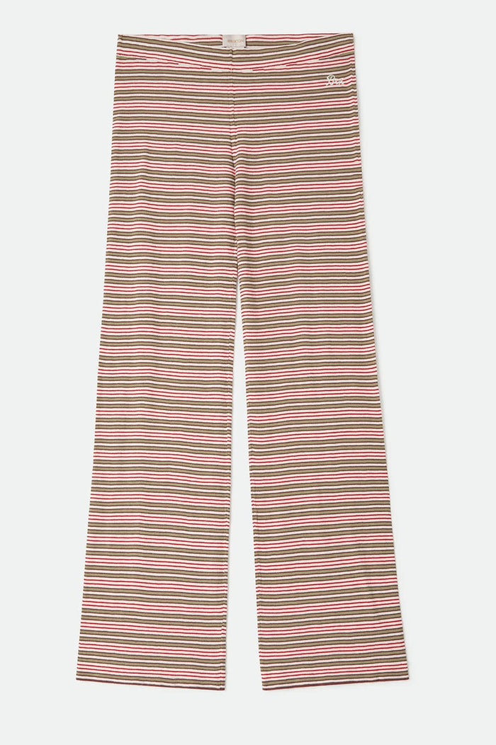 Women's Siesta Stripe Knit Pant in the color Green Multi Stripe - Front Product View