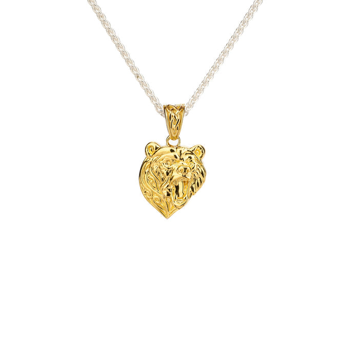 Silver and 18k Vermeil Reversible Bear Head Pendant