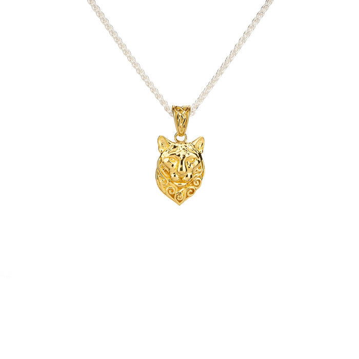 Silver and 18k Vermeil Reversible Cougar Pendant