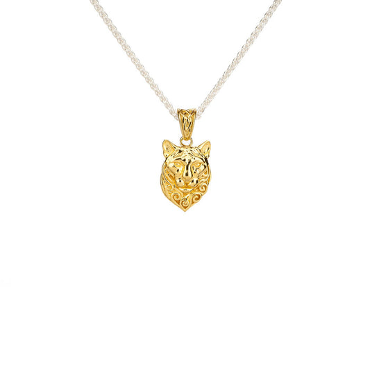 Silver and 18k Vermeil Reversible Cougar Pendant
