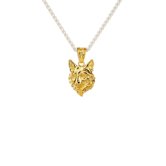 Silver and 18k Vermeil Reversible Coyote Pendant