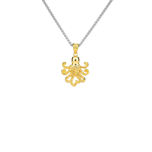 Silver and 18k Vermeil Reversible Octopus Pendant