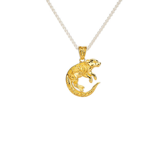 Silver and 18k Vermeil Reversible Otter Pendant