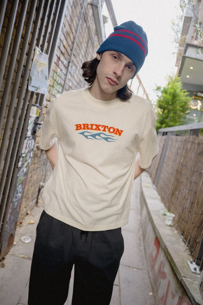 Men's Clifton Boxed Crop T-Shirt in the color Cream - Men's Lifestyle image