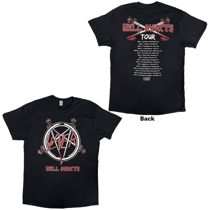 SLAYER - HELL AWAITS TOUR - T-Shirt Black (Back Print)