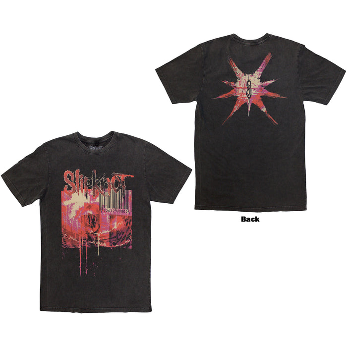 SLIPKNOT - THE END, SO FAR BARCODE - Stone Wash T-Shirt Grey (Back Print)