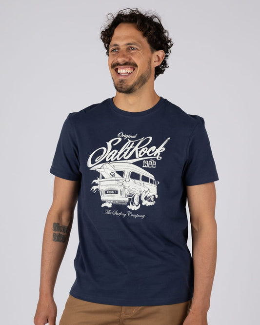 Smoke Em Mens Short Sleeve T-Shirt in Dress Blue