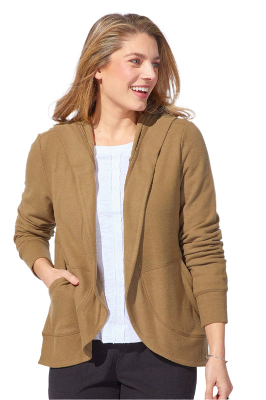 Soft Knit Hooded Cardigan in Willow  - 13271 - Size M Only!