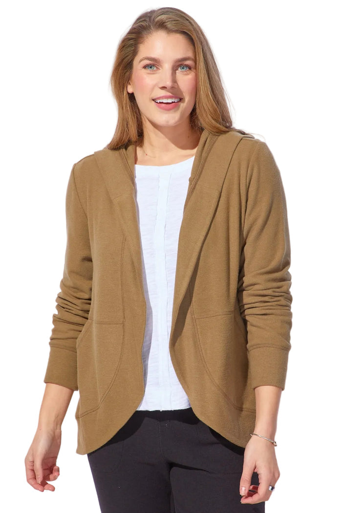 Soft Knit Hooded Cardigan in Willow  - 13271 - Size M Only!