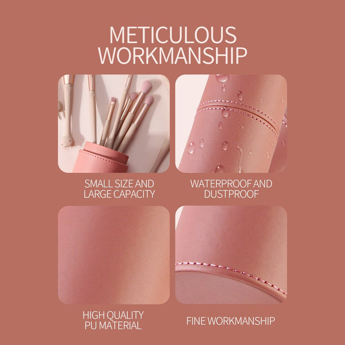 Soft PU Round Cosmetic Brush Container Cosmetic Tool Cosmetic Brush