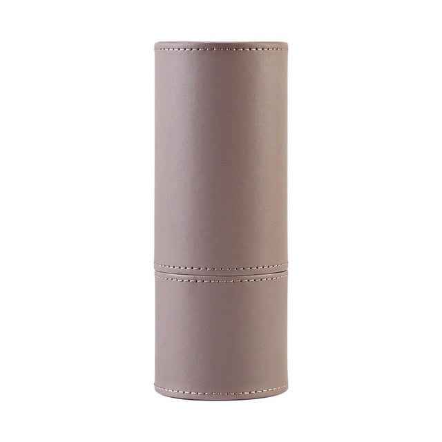 Soft PU Round Cosmetic Brush Container Cosmetic Tool Cosmetic Brush