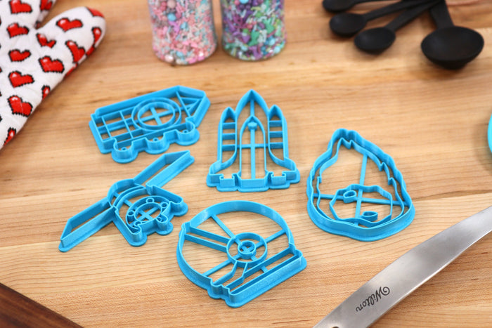 Space Cookie Cutters - Astronaut Helmet, Space Ship, Meteorite, Satelllite, Moon Rover - Space Gift