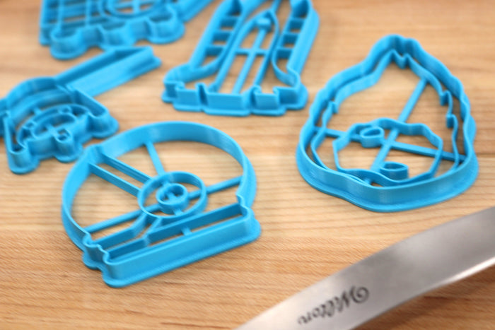 Space Cookie Cutters - Astronaut Helmet, Space Ship, Meteorite, Satelllite, Moon Rover - Space Gift