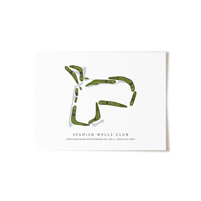Spanish Wells Club | Golf Course Map | Unframed