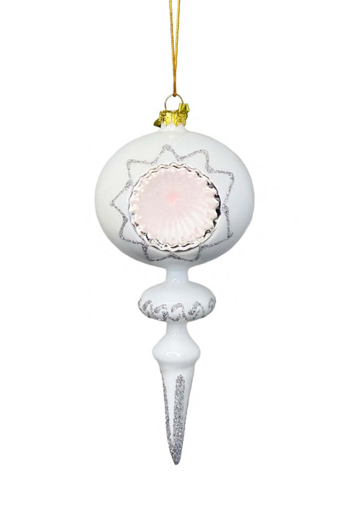 vintage inspired glass spindle christmas ornament