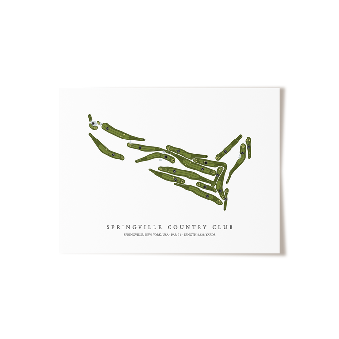 Springville Country Club | Golf Course Map | Unframed