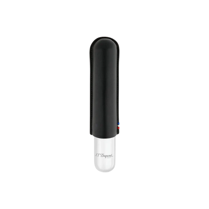 S.T. Dupont 1 Cigar Leather Case Black And Chrome - 183160