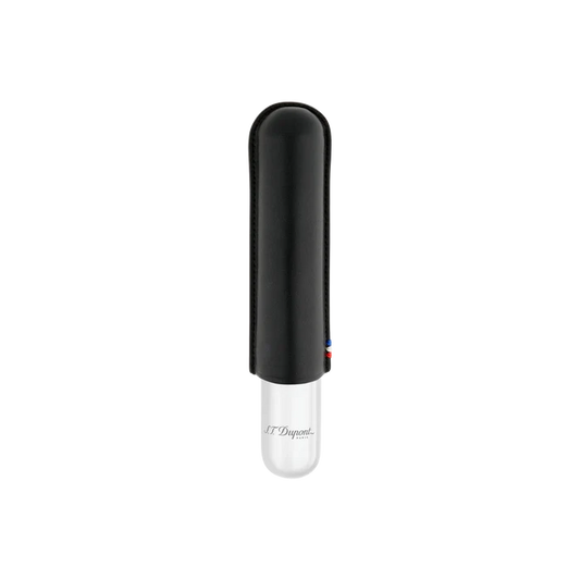 S.T. Dupont 1 Cigar Leather Case Black And Chrome - 183160